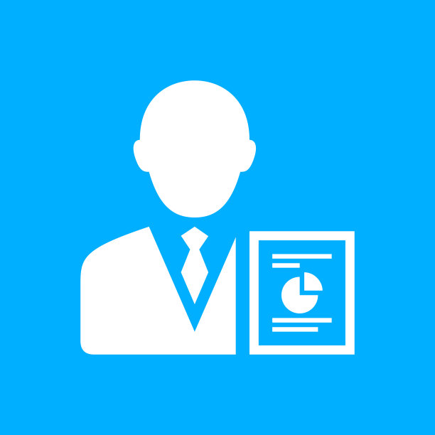 商人图标上的蓝色背景。——SmoothSeries图片下载