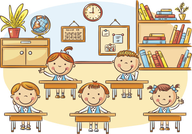 小朋友们在教室里上课图片下载