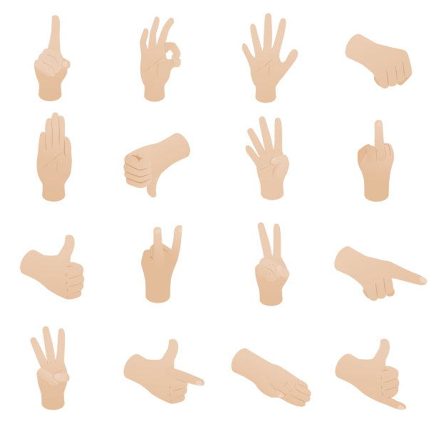 手设置在等距3d风格素材图片