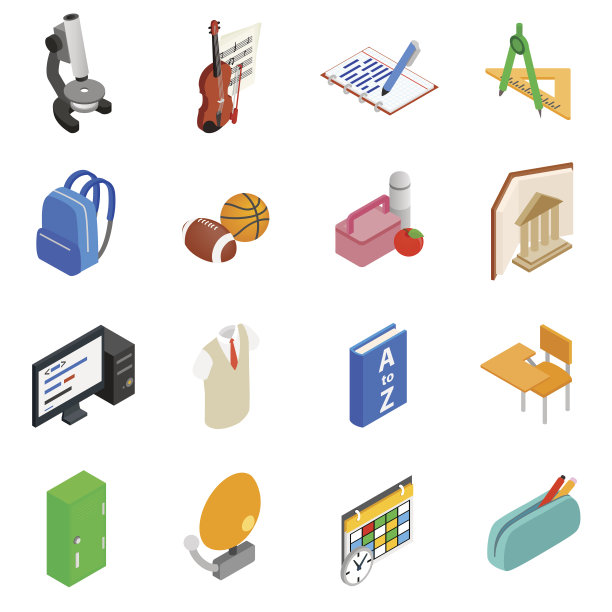 教育和知识图标集图片下载