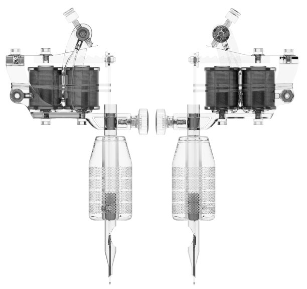 灰色塑料纹身机配有两个线圈集图片下载