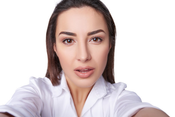 年轻女子自拍特写图片下载