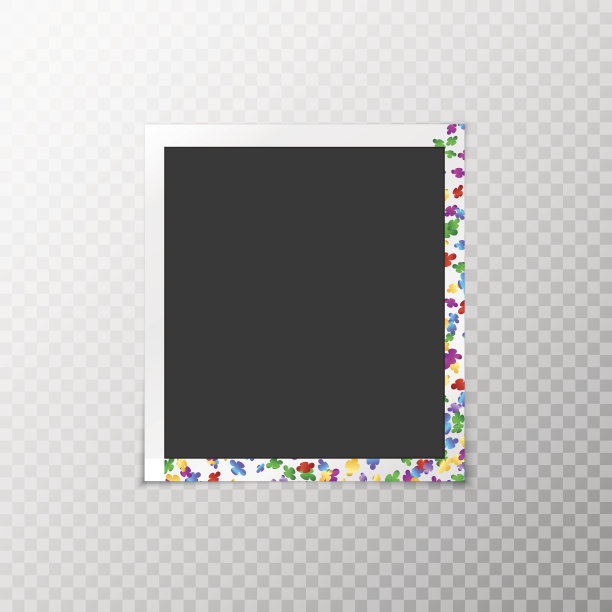 彩色纸屑相框图片下载