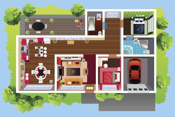 房屋建筑从上面看图片下载