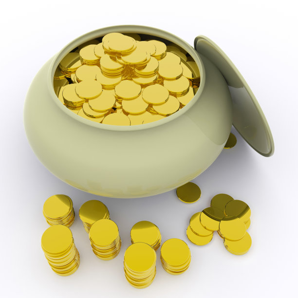 一罐金子意味着钱或运气图片下载