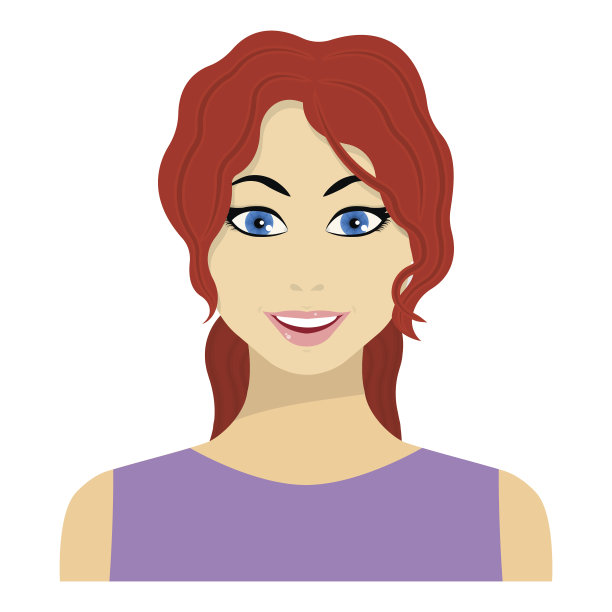 读头女人图标在平面风格孤立的白色背景。女人符号股票矢量插图。素材图片