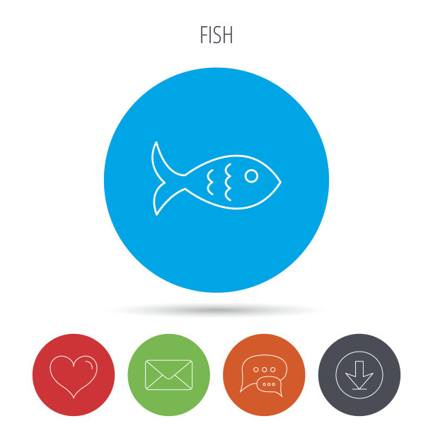 鱼图标。海鲜的迹象。素食的象征。图片下载