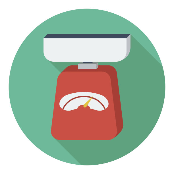 厨房秤图标在平面风格孤立的白色背景。厨房符号股票矢量插图。图片下载