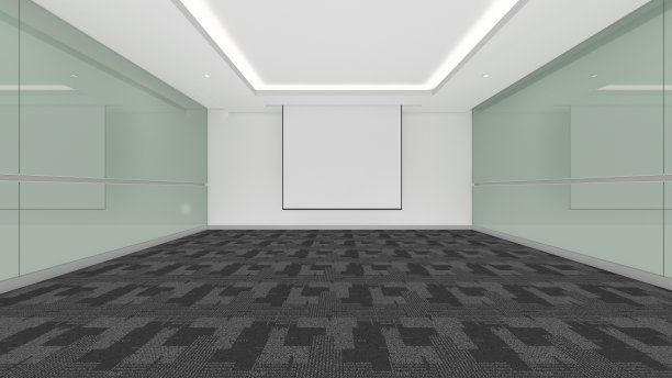 现代空房间，3d渲染室内设计，模拟插图图片下载