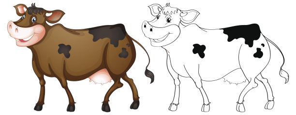 动物的轮廓为快乐的牛图片下载