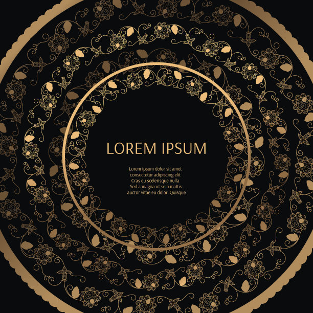 豪华金色黑色背景向量图片下载