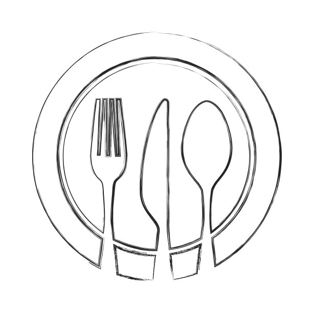 设置餐具与盘子工具图标图片下载