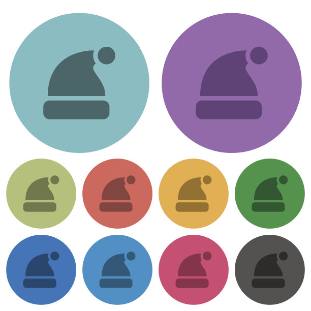 圣诞老人帽子颜色平图标图片下载
