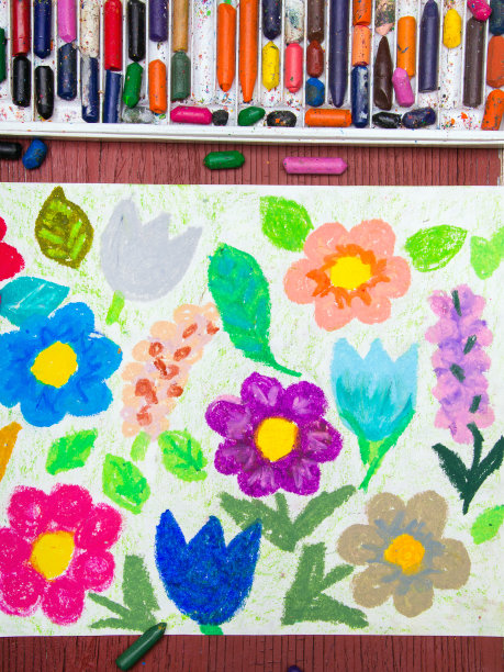 彩绘:美丽的花朵图片下载