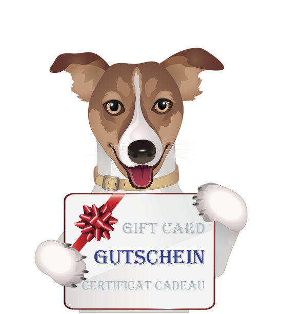 狗狗带礼品卡图片下载