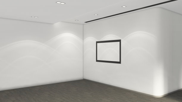 现代空房间，3d渲染室内设计，模拟插图图片下载