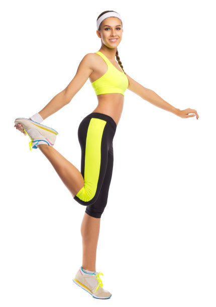 年轻的运动女孩孤立图片下载