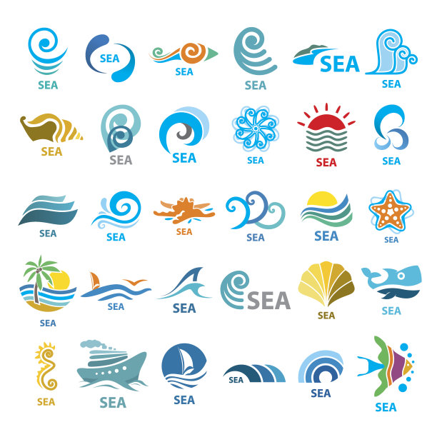 海洋矢量图标大集合图片下载