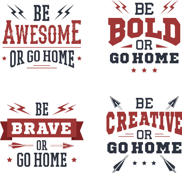 一组鼓舞人心的矢量引用。图片下载