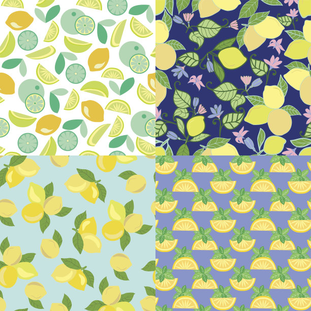 背景与酸橙，柠檬，片和柠檬叶。图片下载