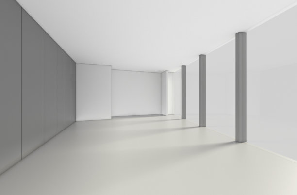 现代空房间，3d渲染室内设计，模拟插图图片下载