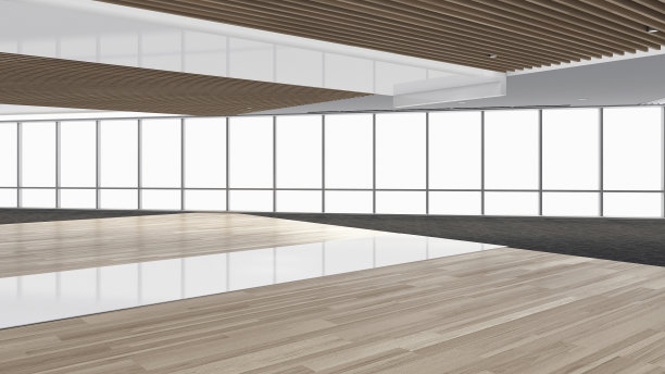现代空房间，3d渲染室内设计，模拟插图图片下载