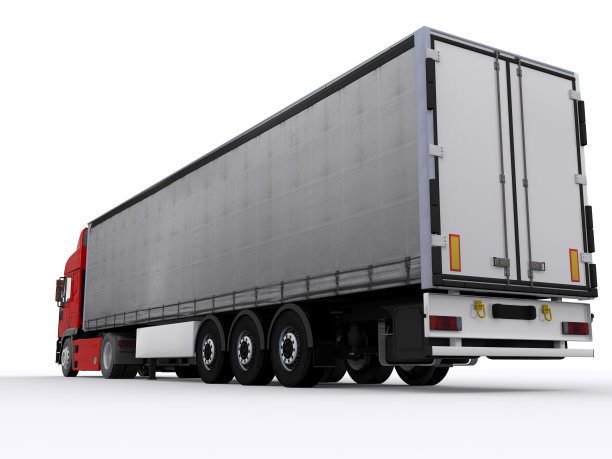 带帘边拖车的卡车图片下载