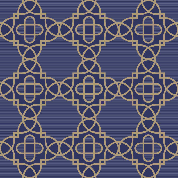 传统严格的图案配以几何装饰。图片下载