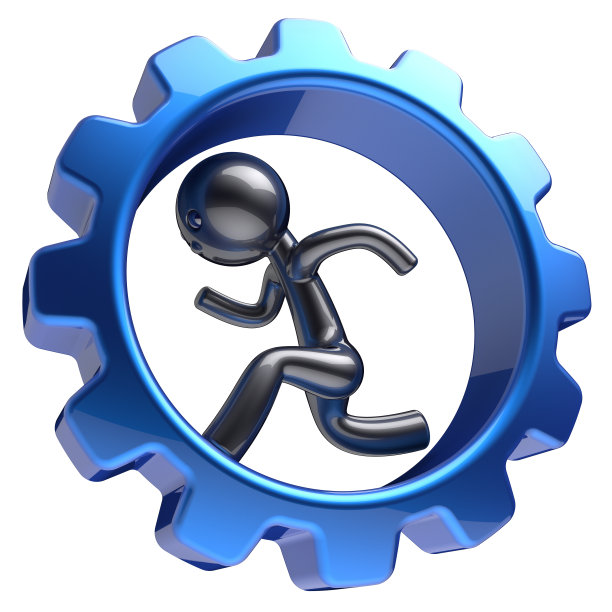 齿轮卡通家伙商人人物运行hr图片下载