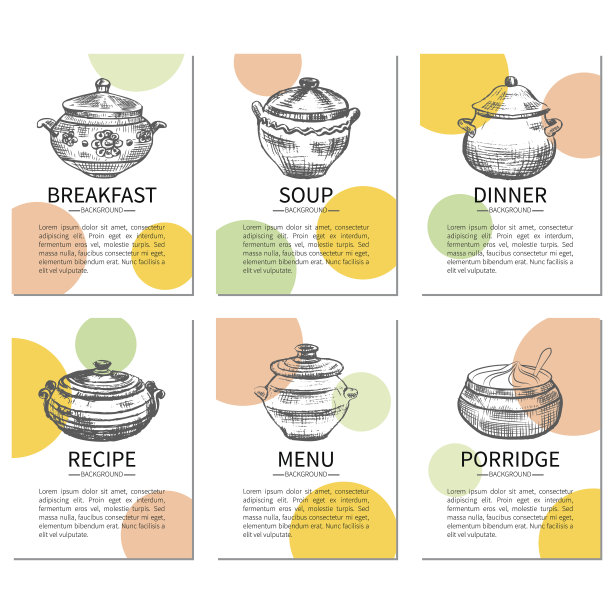 复古罐子食谱手绘模板矢量页面菜单设计厨房背景矢量素材，用于banner、海报、标识和卡片的白色背景草图标签图片下载