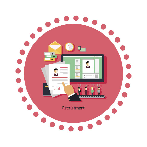 招聘概念图标平面设计素材图片