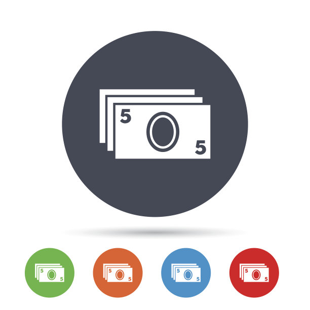 现金标志图标。纸币的象征。图片下载