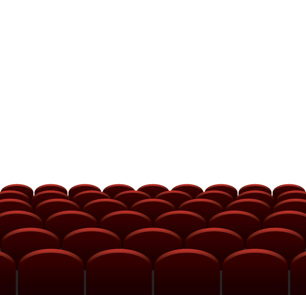 影院或影院红色座椅，矢量背景图片下载