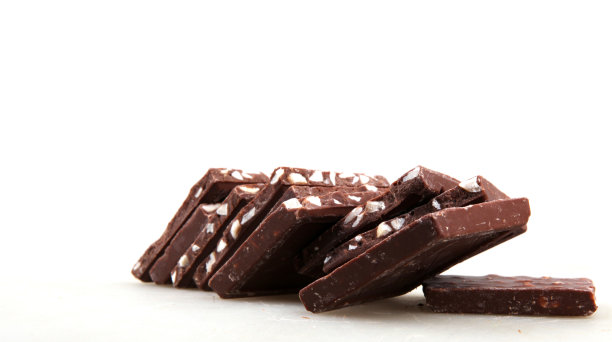 白色背景上的巧克力棒图片下载