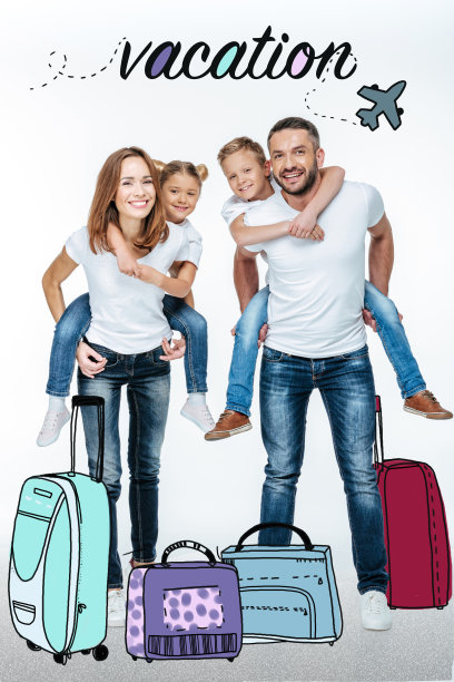 父母驮着快乐的孩子图片下载