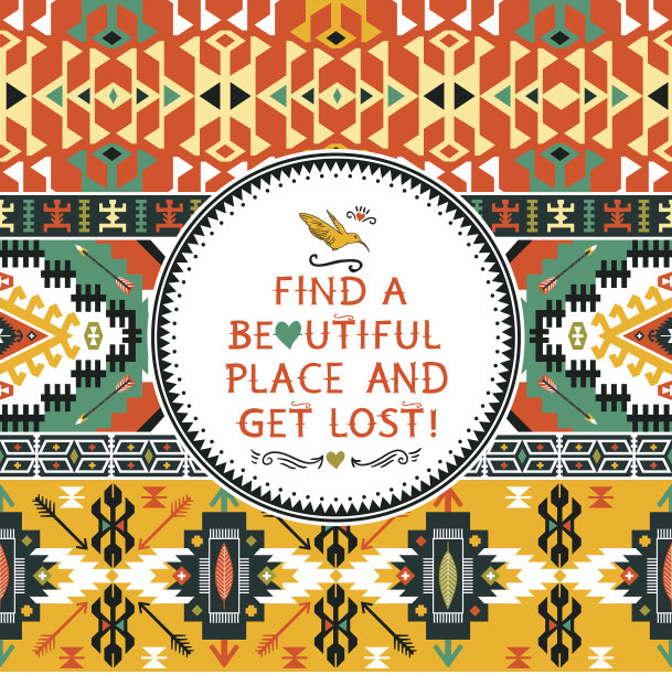 矢量无缝丰富多彩的部落图案图片下载