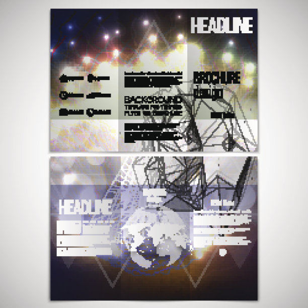 矢量集三折宣传册设计模板两者图片下载