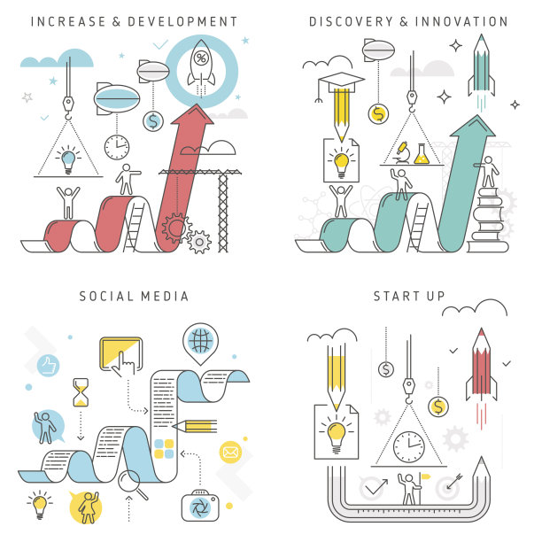 增长与发展，发现与创新，社交媒体，创业。图片下载