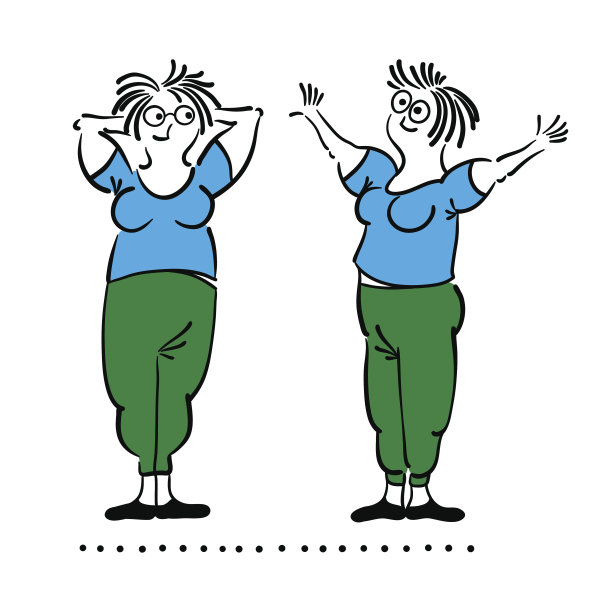 老妇人的运动。普拉提动作设置图片下载