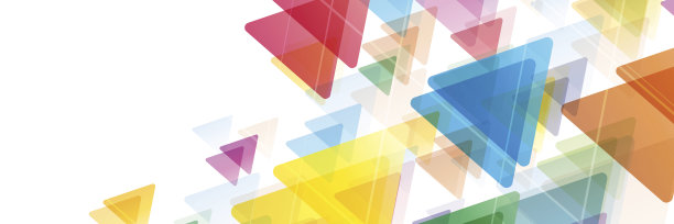 抽象矢量banner：彩色三角形几何背景素材图片