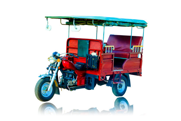 三轮车孤立的白色背景图片下载