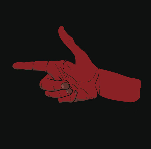 红色的手食指向前伸出图片下载