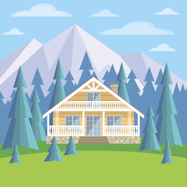 山上的小木屋图片下载