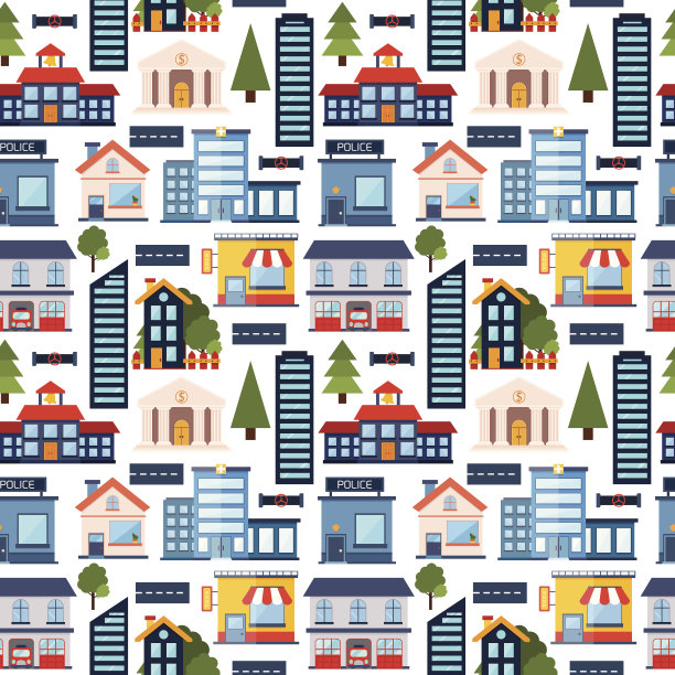 现代平面矢量无缝模式背景图片下载