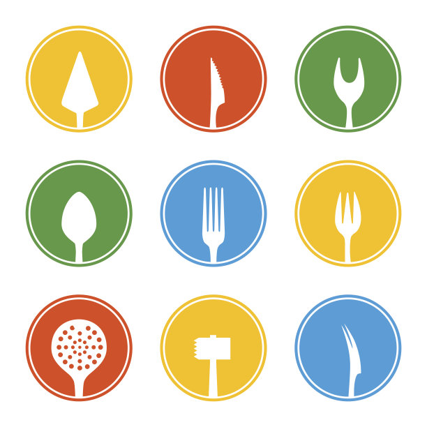 餐具图标设置成圆圈图片下载