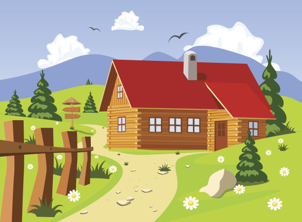 夏天屋，矢量插图图片下载