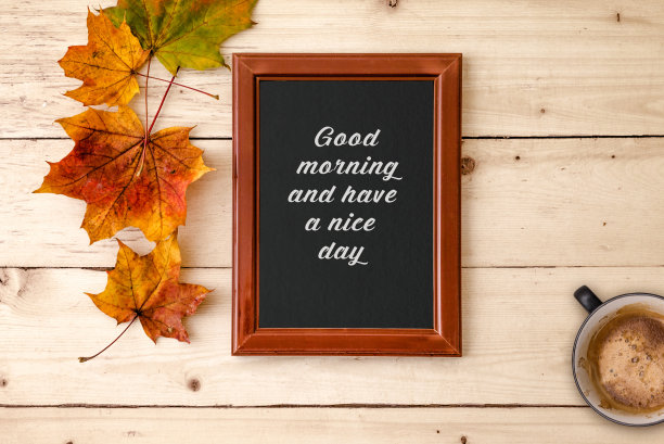 早上好，文本框上的木制背景图片下载