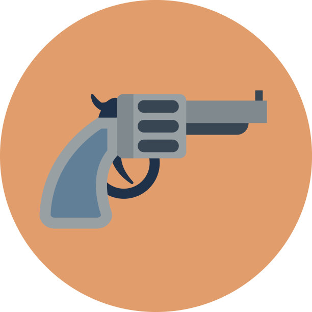 左轮枪彩色矢量插图图片下载
