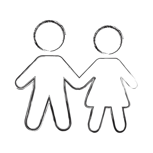 情侣人形剪影图标图片下载