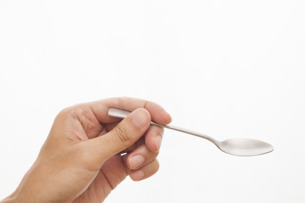 勺子在白色的背景图片下载